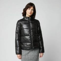 Remise ⌛ IN EXTENSO Doudoune Col Montant Noire Femme 🔥