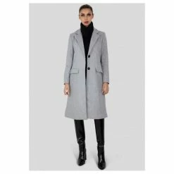 Offres 🛒 Kebello Manteau Long Droit BoutonnéFemme 😍 -dona-lisa unnamed file 1117