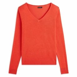 Nouveau 🛒 IN EXTENSO Pull Col V Orange Femme 🧨 -dona-lisa unnamed file 127