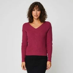 Acheter ⌛ IN EXTENSO Pull Col Rond Rose Framboise Femme 🔔