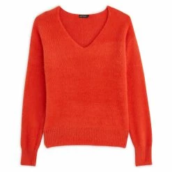 Les meilleures critiques de 🥰 IN EXTENSO Pull En Maille Poilue Col V Orange Femme 🧨 -dona-lisa unnamed file 133