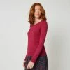 Top 10 ⭐ IN EXTENSO Pull Court Col Rond Rose Femme 😍