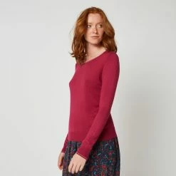 Top 10 ⭐ IN EXTENSO Pull Court Col Rond Rose Femme 😍