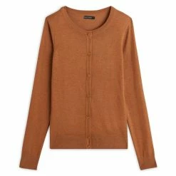 Grosses soldes 🥰 IN EXTENSO Gilet Col Rond Boutonné Beige Camel Femme 🛒 -dona-lisa unnamed file 144