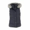 Vente flash ❤️ Tommy Hilfiger Doudounes Sans Manches Tommy Hilfiger Tyra Down Vest With Fur Nv Bleu 7-219 😀