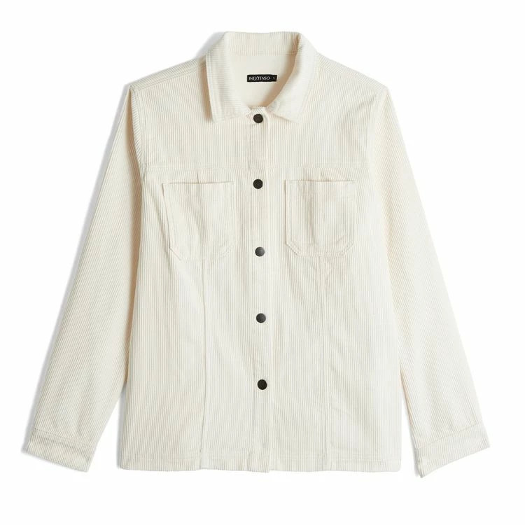 Promo 😀 IN EXTENSO Surchemise En Velours Blanche Femme 🎁 3 Promo 😀 IN EXTENSO Surchemise En Velours Blanche Femme 🎁 – Image 3