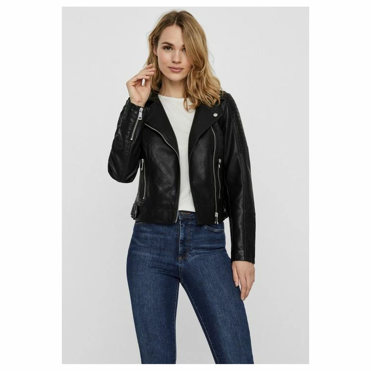 Bon marché ⭐ Vero Moda Blouson Court En SimiliFemme 🔔 1 Bon marché ⭐ Vero Moda Blouson Court En SimiliFemme 🔔