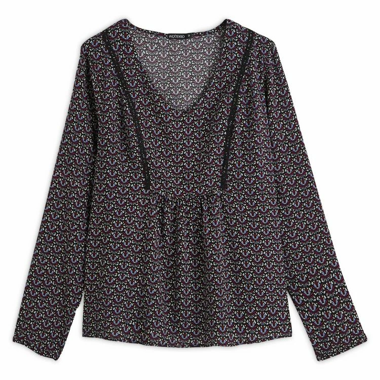 Sortie 🛒 IN EXTENSO Blouse Col V Avec Galon Femme 🛒 3 Sortie 🛒 IN EXTENSO Blouse Col V Avec Galon Femme 🛒 – Image 3