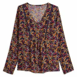 Nouveau 🎁 IN EXTENSO Blouse Col V Avec Galon Femme 😍 -dona-lisa unnamed file 1626