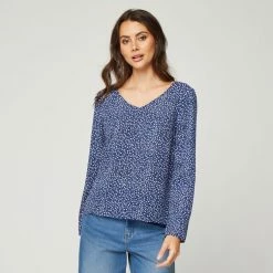 Grosses soldes 🔔 IN EXTENSO Blouse Manches Longues à Fleurs Femme 👍