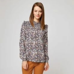 Budget ✨ IN EXTENSO Blouse Col Smock à Fleurs Femme 🧨