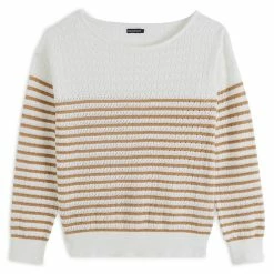 Offres 🔔 IN EXTENSO Pull à Rayures Blanc Femme 👏 -dona-lisa unnamed file 167