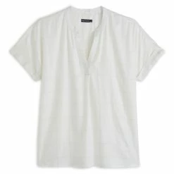 Les meilleures critiques de ✨ IN EXTENSO Blouse Manches Courtes Vareuse Col V Blanche Femme 👏