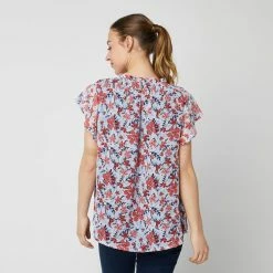 Remise ❤️ IN EXTENSO Blouse Manches Papillons Avec Pompons à Fleurs Femme 👍 -dona-lisa unnamed file 1726