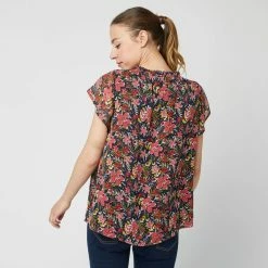 Grosses soldes ✔️ IN EXTENSO Blouse Manches Papillons Avec Pompons à Fleurs Femme ❤️ -dona-lisa unnamed file 1737