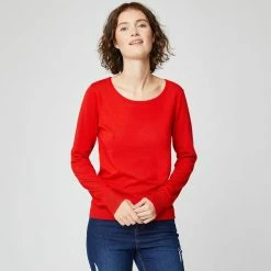 Top 10 👏 IN EXTENSO Pull Col Rond Orange Femme ✔️