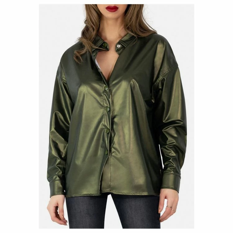 Remise 🧨 Kebello Chemise En Simili, Manches LonguesFemme ⭐ 1 Remise 🧨 Kebello Chemise En Simili, Manches LonguesFemme ⭐