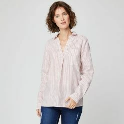 De gros 🎁 IN EXTENSO Chemise Manches Longues Forme Loose Rose Femme ⭐