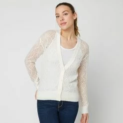 Les meilleures critiques de ⌛ IN EXTENSO Gilet Col V En Maille écru Femme 😀