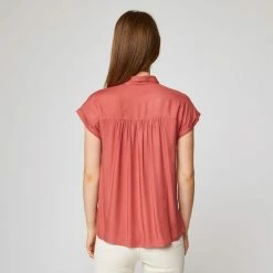 Remise 🎉 IN EXTENSO Blouse Manches Courtes Col Chemise Rose Foncé Femme 👍 3 Remise 🎉 IN EXTENSO Blouse Manches Courtes Col Chemise Rose Foncé Femme 👍 -dona-lisa unnamed file 1875