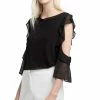 Top 10 🛒 FRENCH CONNECTION Blouse Noir Fluide Femme French Connection Ruffle 🛒