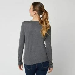 Grosses soldes ⌛ IN EXTENSO Gilet Court Col Rond Gris Chiné Femme ❤️ -dona-lisa unnamed file 196