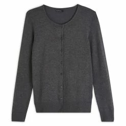 Grosses soldes ⌛ IN EXTENSO Gilet Court Col Rond Gris Chiné Femme ❤️ -dona-lisa unnamed file 197