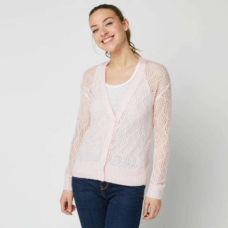 Tout neuf 🥰 IN EXTENSO Gilet Col V En Maille Rose Femme ❤️ 1 Tout neuf 🥰 IN EXTENSO Gilet Col V En Maille Rose Femme ❤️