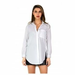 Remise ✨ Kebello Chemise Oversize Manches LonguesFemme 🔥 -dona-lisa unnamed file 2235