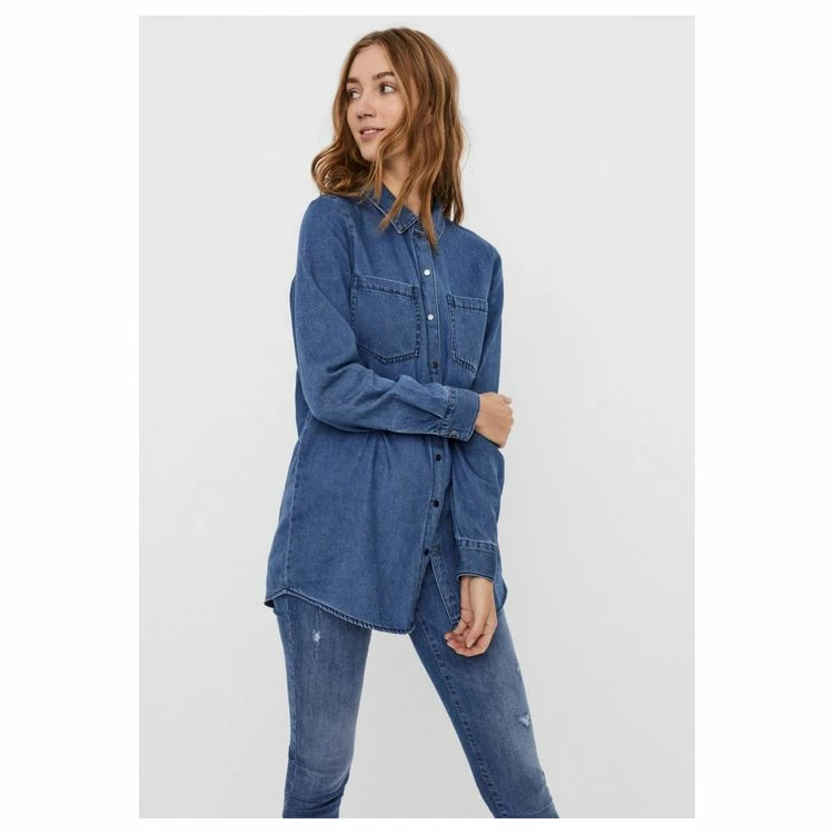 Le moins cher 😉 Vero Moda Chemise Longue En 👖 JeansFemme 🧨 2 Le moins cher 😉 Vero Moda Chemise Longue En 👖 JeansFemme 🧨 – Image 2