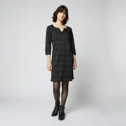 Grosses soldes 🤩 IN EXTENSO Robe Milano Manches 3/4 à Carreaux Femme ✨