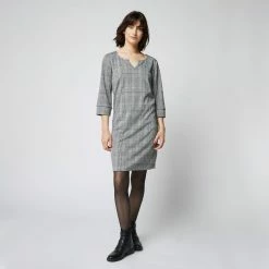 Tout neuf 😉 IN EXTENSO Robe Milano Manches 3/4 à Carreaux Femme 🔔