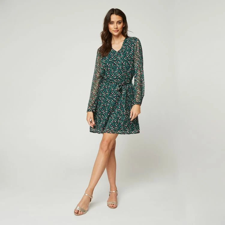 Tout neuf ✔️ IN EXTENSO Robe Manches Longues à Fleurs Femme 🎁 1 Tout neuf ✔️ IN EXTENSO Robe Manches Longues à Fleurs Femme 🎁