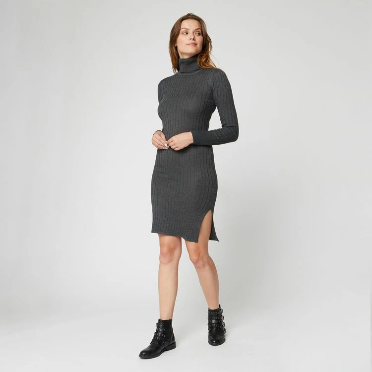 Sortie 🧨 IN EXTENSO Robe Pull Col Roulé Grise Femme 🔥 1 Sortie 🧨 IN EXTENSO Robe Pull Col Roulé Grise Femme 🔥