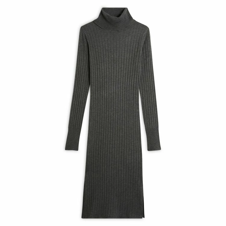 Sortie 🧨 IN EXTENSO Robe Pull Col Roulé Grise Femme 🔥 3 Sortie 🧨 IN EXTENSO Robe Pull Col Roulé Grise Femme 🔥 – Image 3