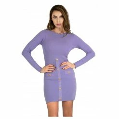 Nouveau 😍 Kebello Robe Pull Bouton DoréFemme 💯