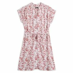 Meilleur prix 🎁 IN EXTENSO Robe Manches Courtes Col Mao à Fleurs Femme 🎉