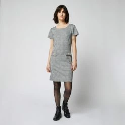 Remise 🧨 IN EXTENSO Robe Milano Manches Courtes à Carreaux Femme 🔥