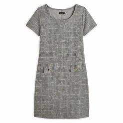 Remise 🧨 IN EXTENSO Robe Milano Manches Courtes à Carreaux Femme 🔥 -dona-lisa unnamed file 2395