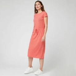 Grosses soldes 😉 IN EXTENSO Robe Longue En Maille Rose Corail Femme 🥰