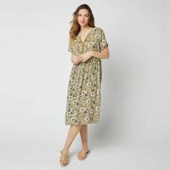 De gros 🤩 IN EXTENSO Robe Manches Courtes à Fleurs Femme 👍