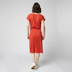 Meilleure vente 🎁 IN EXTENSO Robe Manches Courtes En Maille Avec Ceinture Rouge Femme 😍 -dona-lisa unnamed file 2430