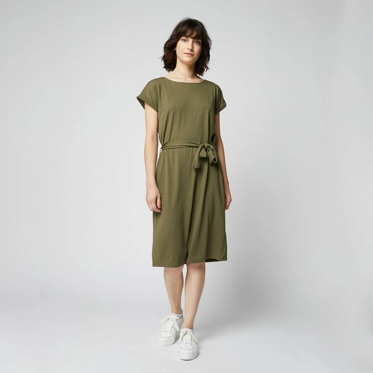 Tout neuf ⭐ IN EXTENSO Robe Manches Courtes En Maille Avec Ceinture Vert Kaki Femme ✔️ 1 Tout neuf ⭐ IN EXTENSO Robe Manches Courtes En Maille Avec Ceinture Vert Kaki Femme ✔️