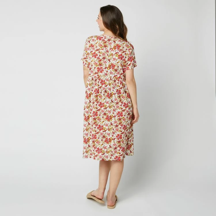 Budget ❤️ IN EXTENSO Robe Manches Courtes à Fleurs Femme 🧨 2 Budget ❤️ IN EXTENSO Robe Manches Courtes à Fleurs Femme 🧨 – Image 2