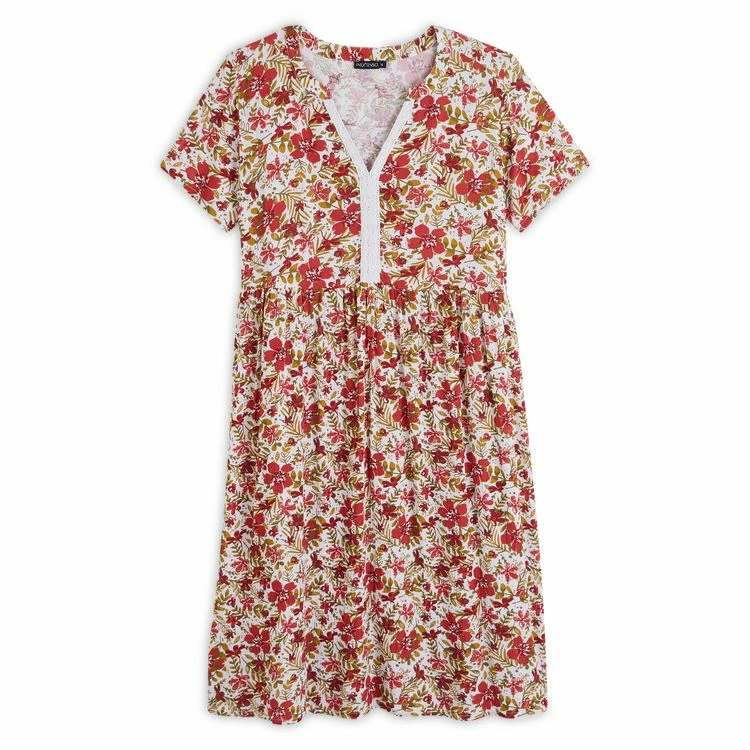 Budget ❤️ IN EXTENSO Robe Manches Courtes à Fleurs Femme 🧨 3 Budget ❤️ IN EXTENSO Robe Manches Courtes à Fleurs Femme 🧨 – Image 3
