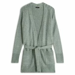 Vente flash 🔔 IN EXTENSO Gilet Long Avec Ceinture Vert Femme 🎉 -dona-lisa unnamed file 254