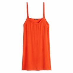 De gros 🌟 IN EXTENSO Robe De Plage à Fines Bretelles Orange Femme 🎁