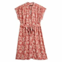 Grosses soldes 😉 IN EXTENSO Robe Manches Courtes Col Mao à Fleurs Femme 🤩