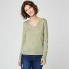 Budget 😀 IN EXTENSO Pull Col V Vert Femme 🎁