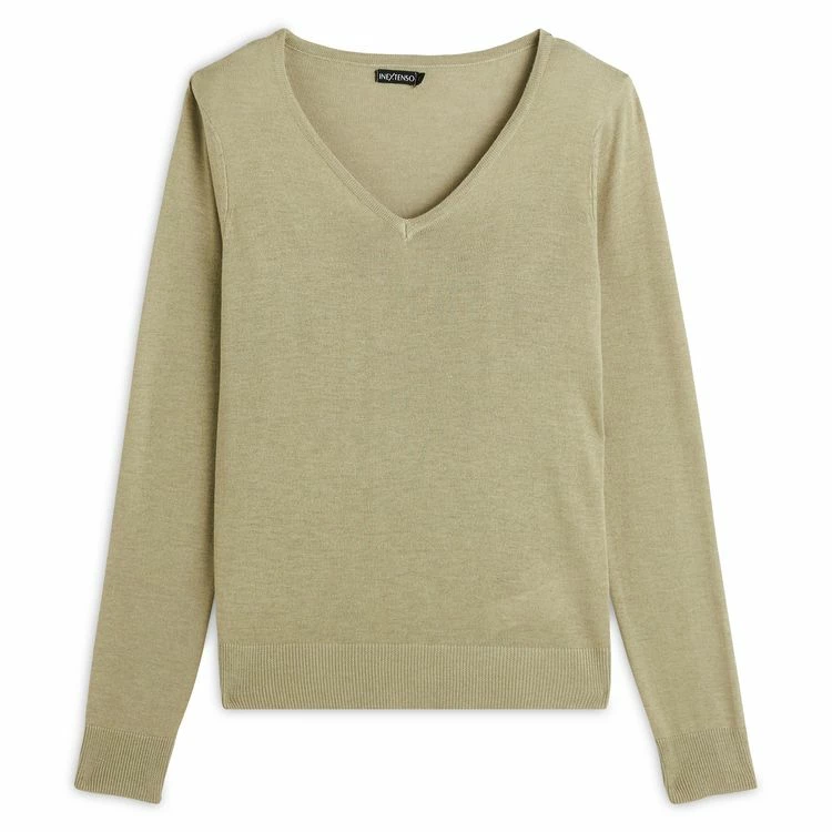 Budget 😀 IN EXTENSO Pull Col V Vert Femme 🎁 3 Budget 😀 IN EXTENSO Pull Col V Vert Femme 🎁 – Image 3